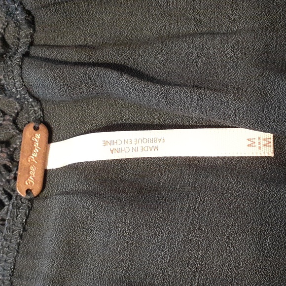 Free People Teal Lace-Up Blouse - Picture 5 of 7